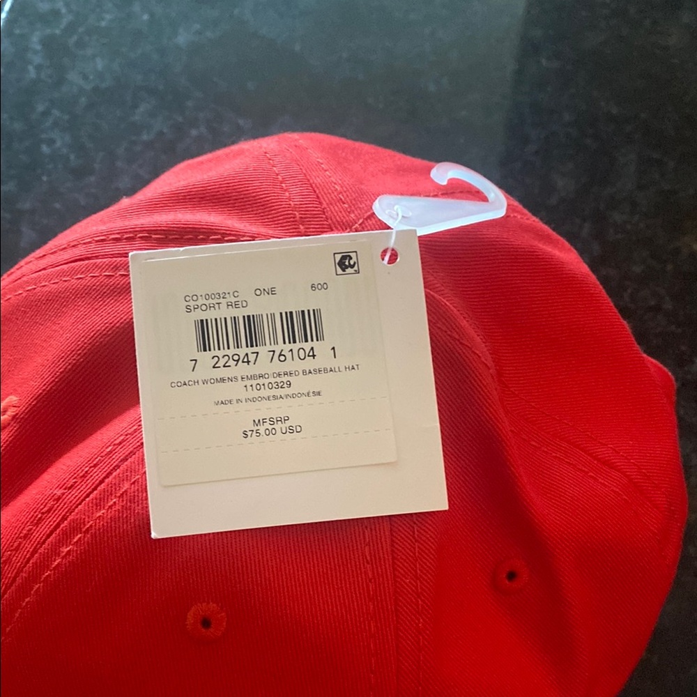 Coach Red Classic Hat with Logo - Picture 2 of 5